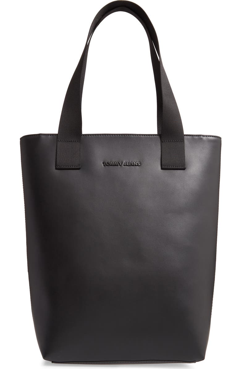 TOMMY JEANS Faux Leather Tote, Main, color,