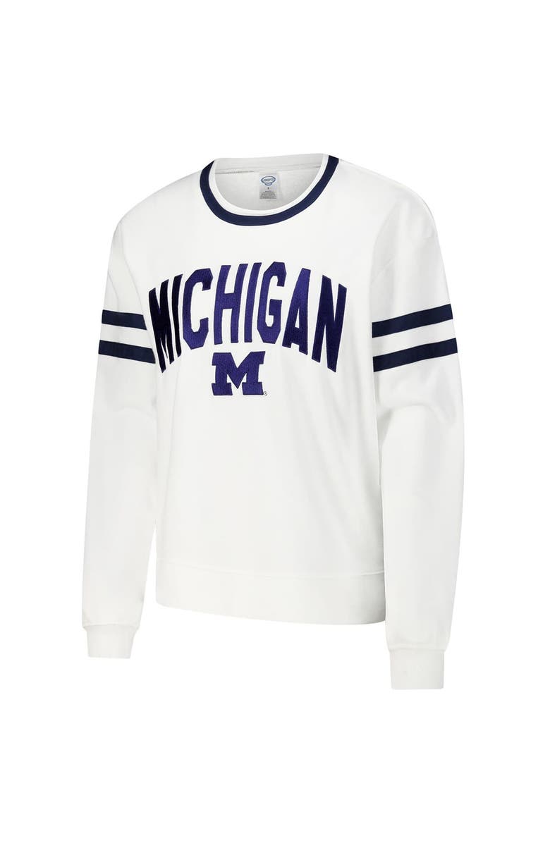 CONCEPTS SPORT Women's Concepts Sport White Michigan Wolverines Borough French Terry Arch Over Long Sleeve T-Shirt, Alternate, color, White