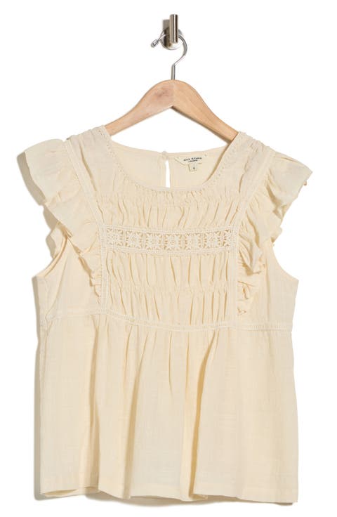 Ruffle Cap Sleeve Babydoll Top