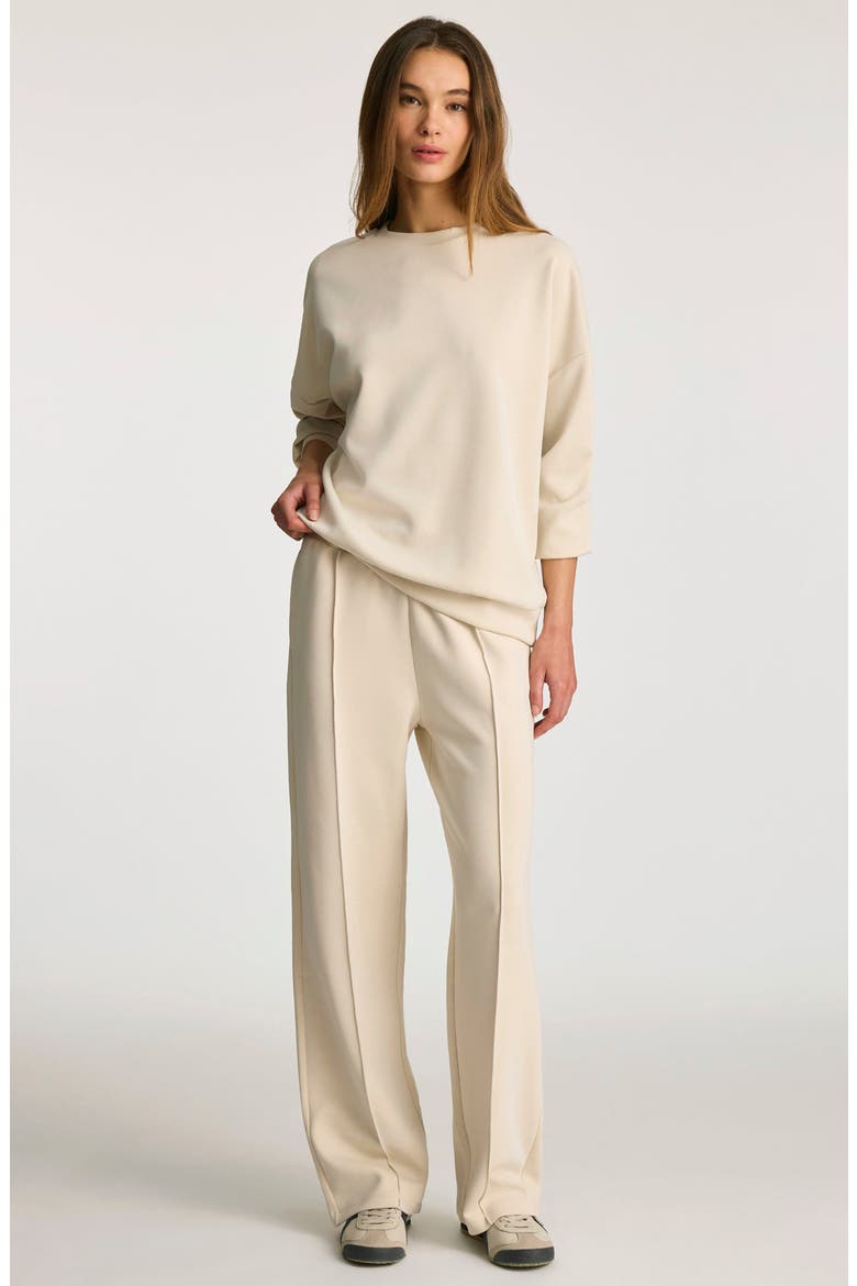 Front Seam Knit Sweatpants, Alternate, color, BONE WHITE