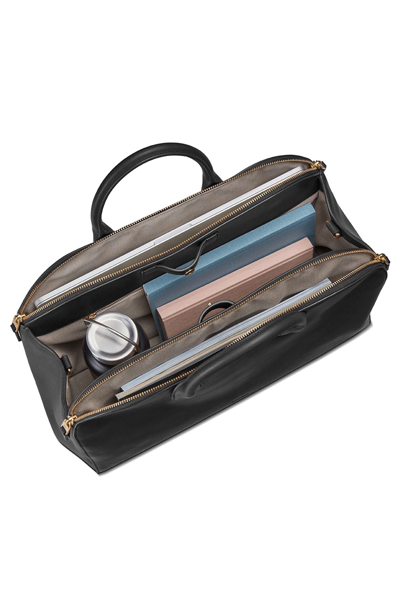 Shinola Bixby Leather Work Laptop Satchel, Alternate, color, Black