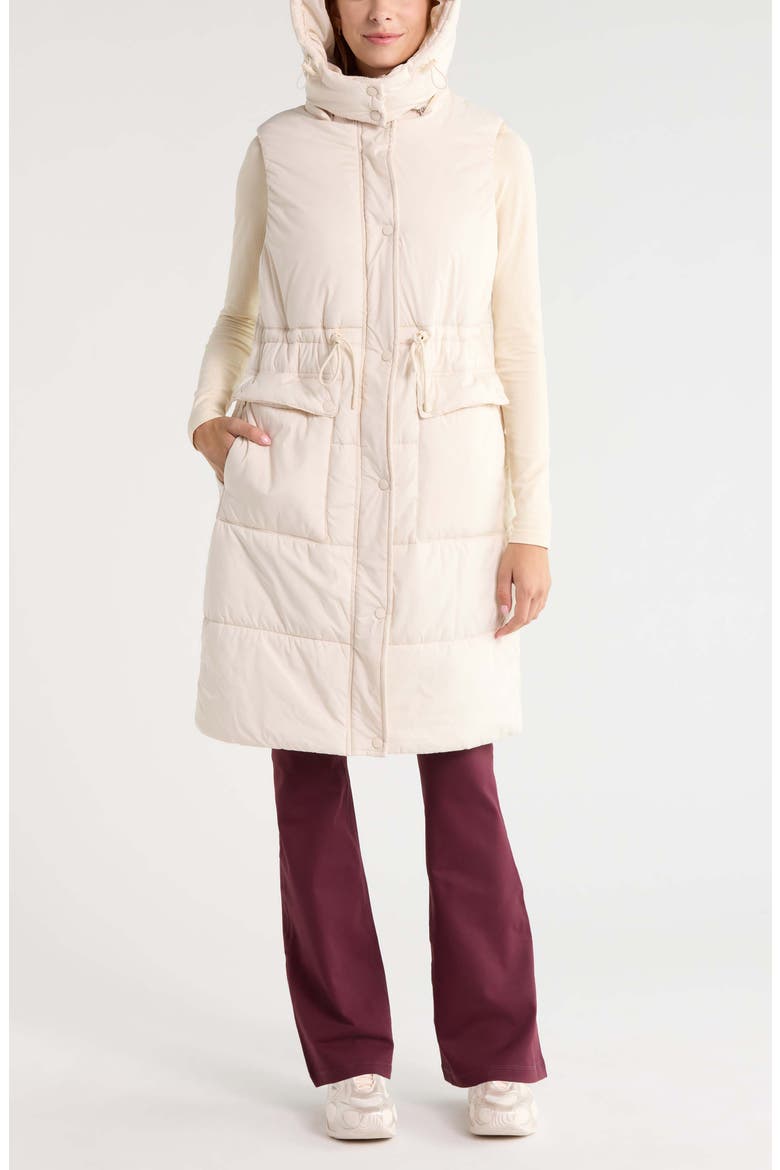 Solstice Longline Puffer Vest, Alternate, color, IVORY BIRCH