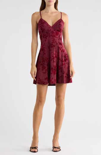 Lace Burnout Velvet Fit & Flare Minidress