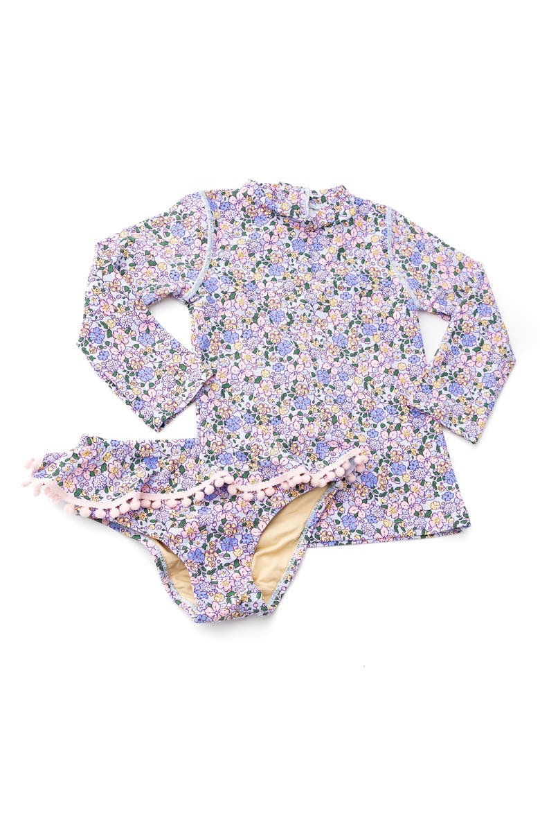 Shade Critters Kids' Long Sleeve Two-Piece Rashguard Swimsuit, Alternate, color, Blue