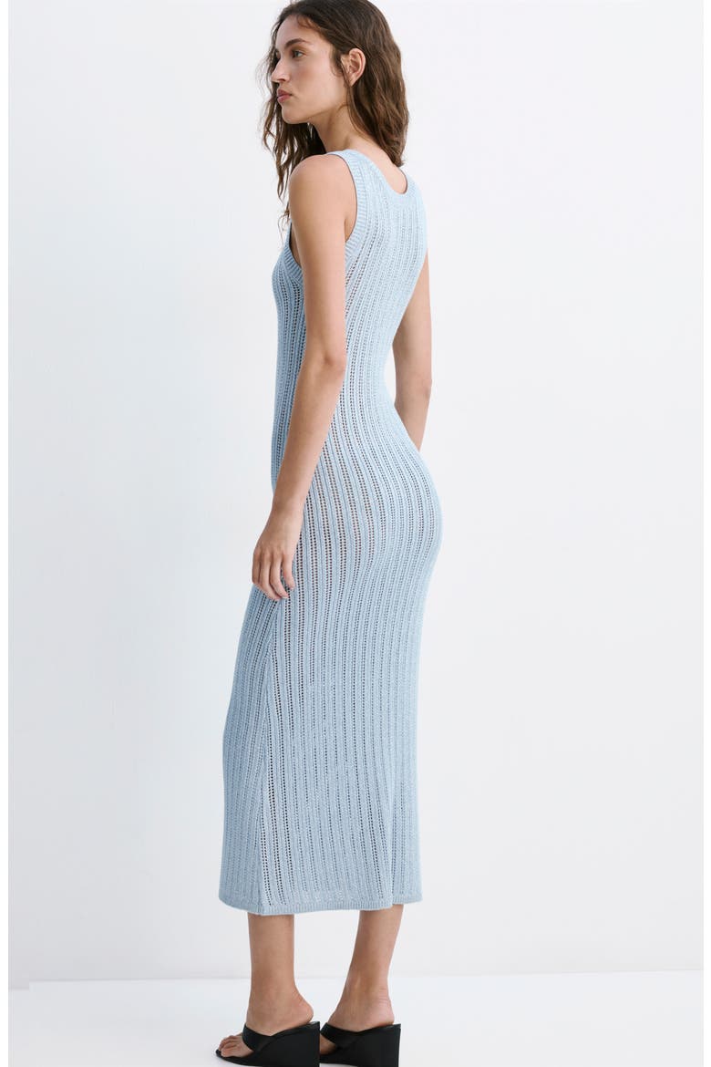 Sleeveless Ribbed Knit Dress, Alternate, color, SKY BLUE