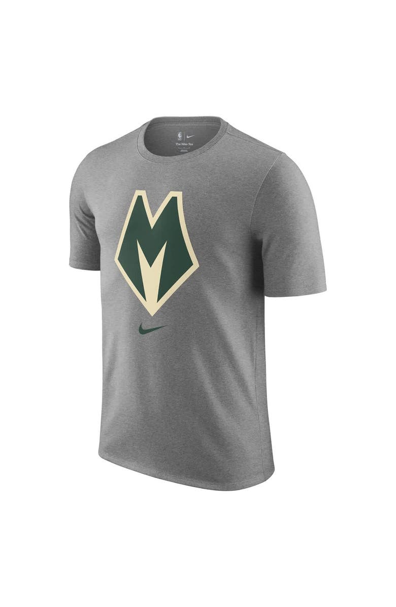 Nike Men's Nike  Heather Gray Milwaukee Bucks 2025/26 City Edition Remix Essential Logo T-Shirt, Alternate, color, Heather Gray