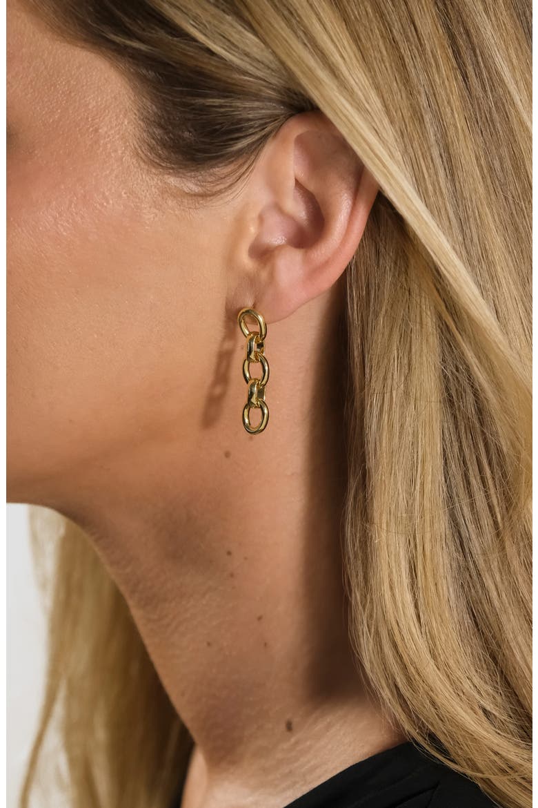 Frankie Chain Linear Drop Earrings, Alternate, color, GOLD