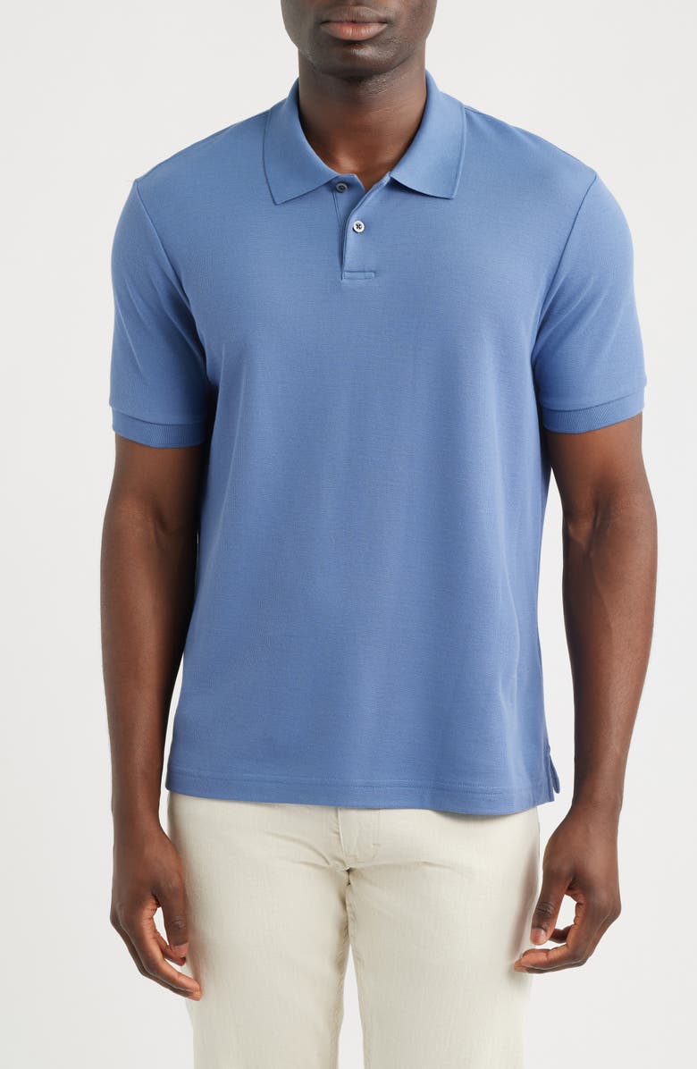 Nordstrom Pima Cotton Piqué Polo, Main, color, Blue Bijou
