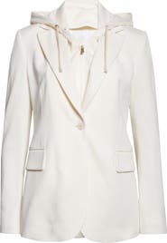 Eleventy Cotton Blend Knit Jacket with Hooded Zip Inset