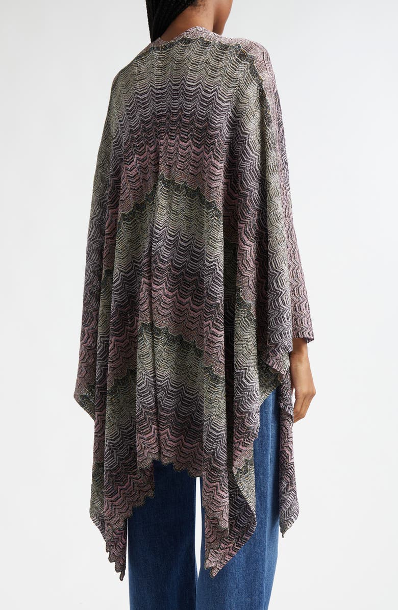 Missoni Metallic Stripe Knit Cape, Alternate, color, 