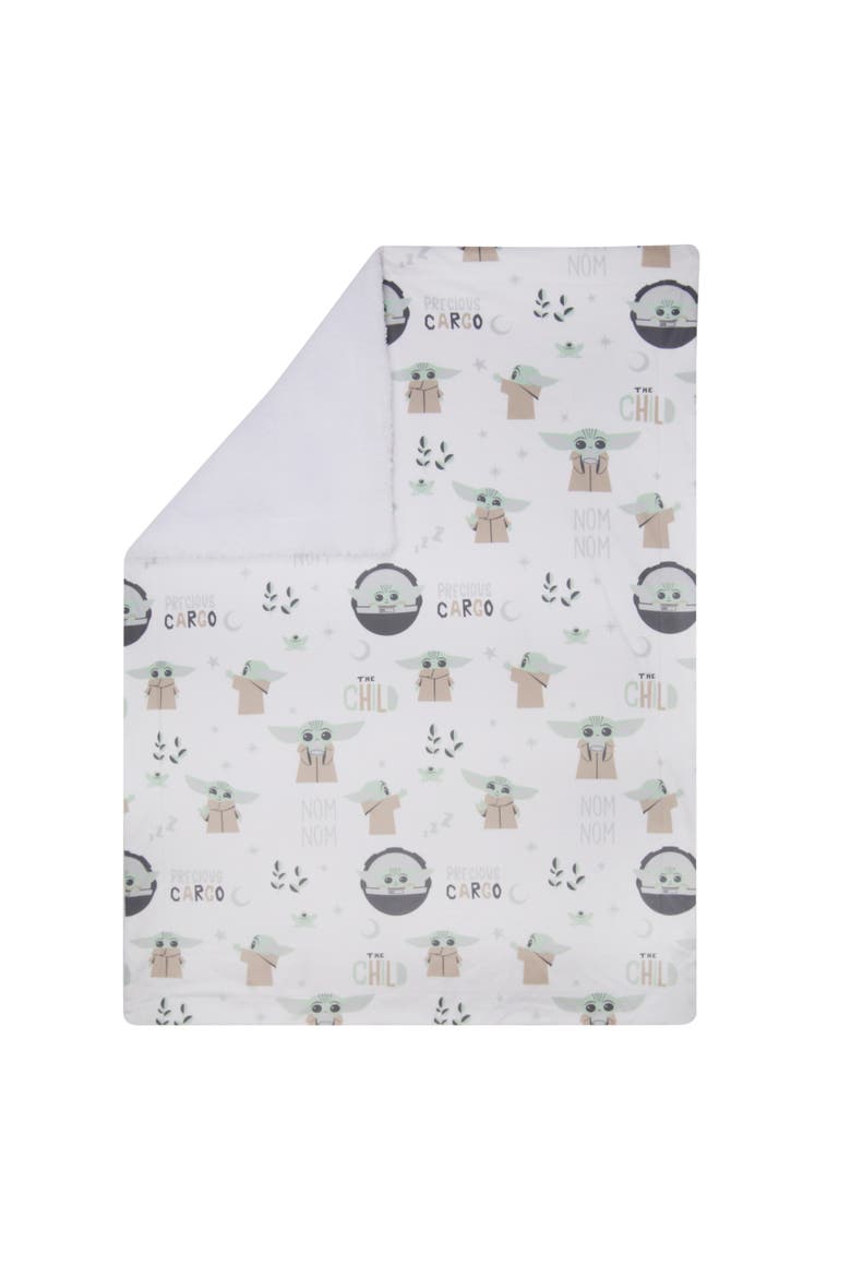 Star Wars The Child/Baby Yoda/Grogu Minky/Fleece Baby Blanket, Alternate, color, White