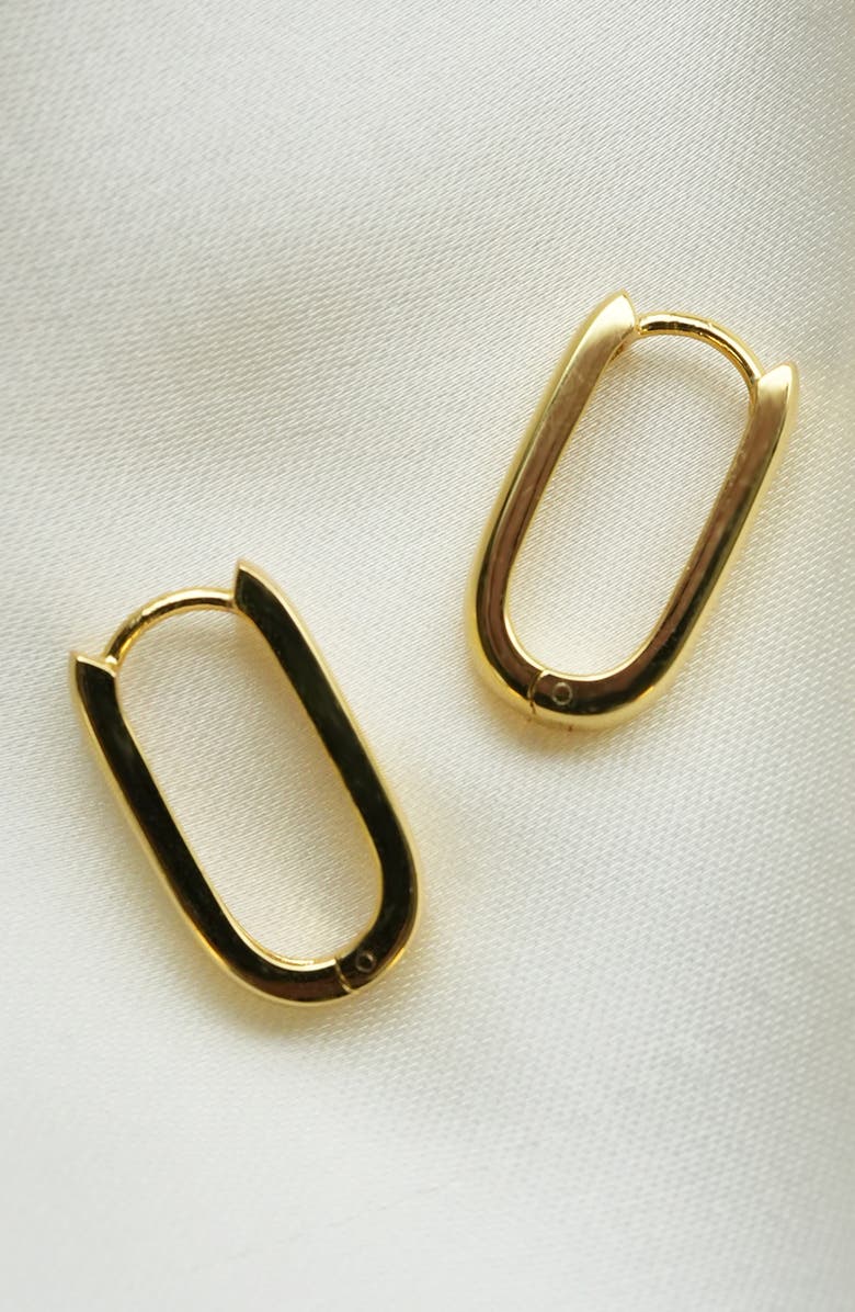 Argento Vivo Sterling Silver Wide Oblong Hoop Earrings, Alternate, color, Gold