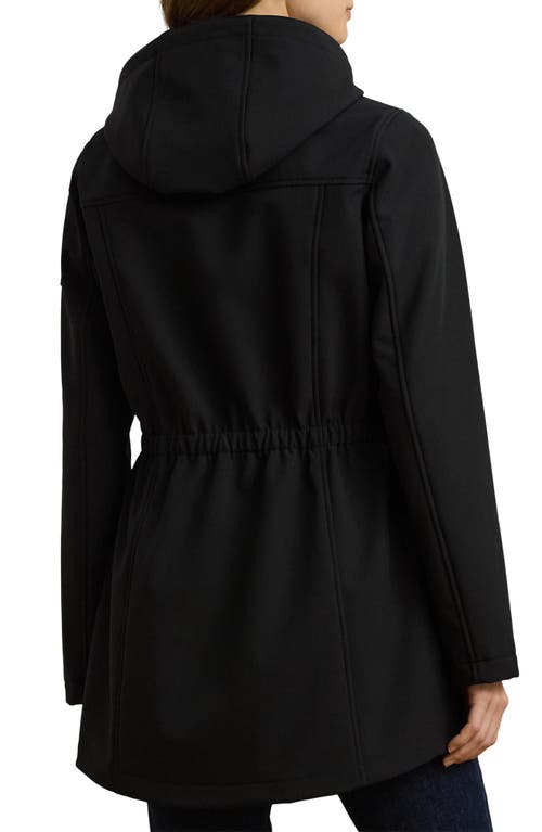 Ralph Lauren Lauren  Hooded Soft-shell Jacket With Interior Quilted Bib In Black