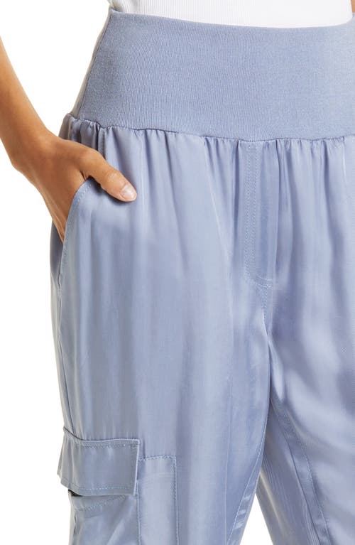 Cinq À Sept Giles Cupro Crop Cargo Joggers In Blue