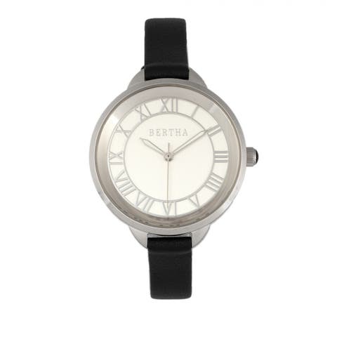Madison Sunray Dial Leather-Band Watch