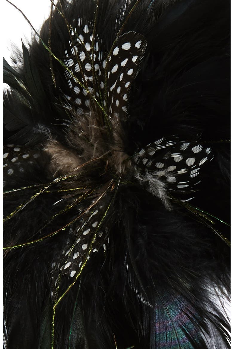 'Night Owl' Feather Fascinator, Alternate, color, BLACK