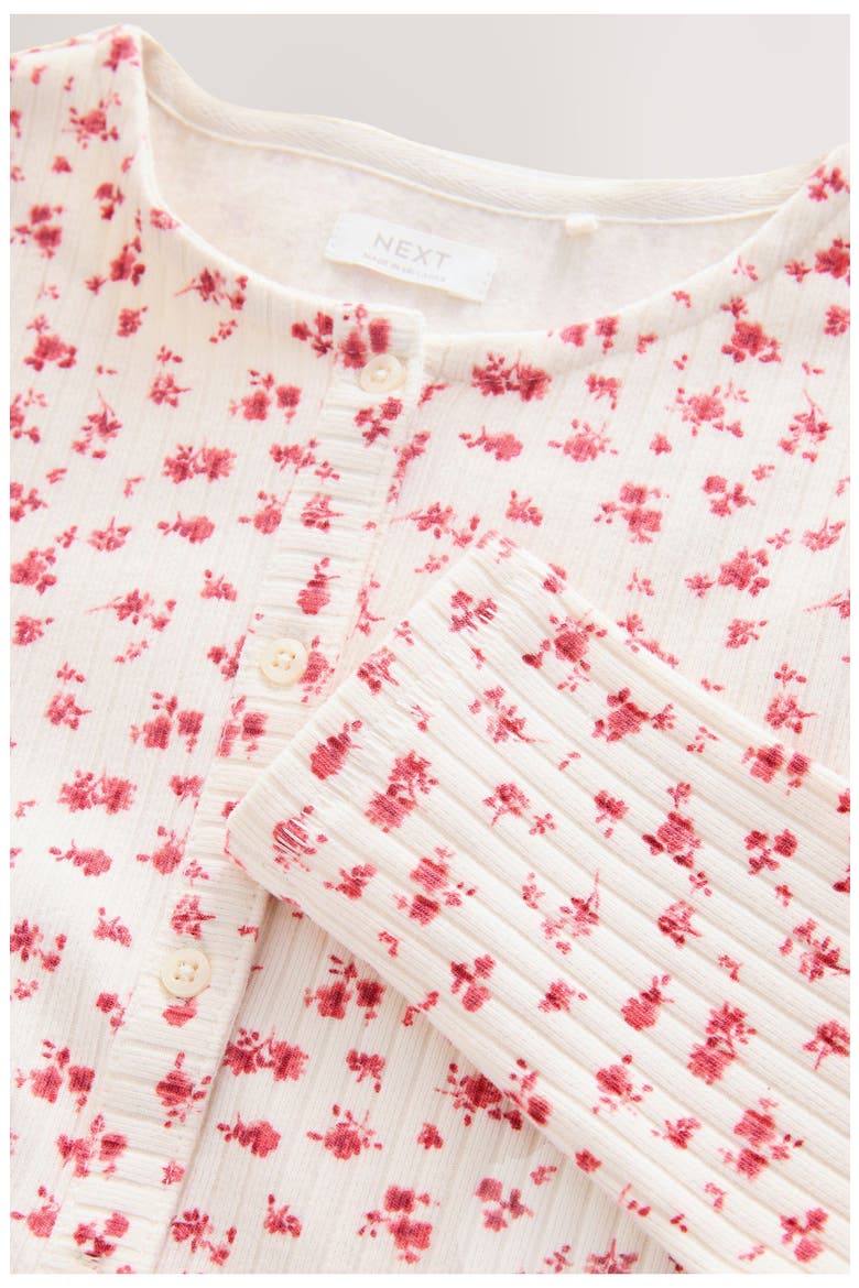 Kids' Long Sleeve Floral Cardigan, Alternate, color, ECRU FLORAL