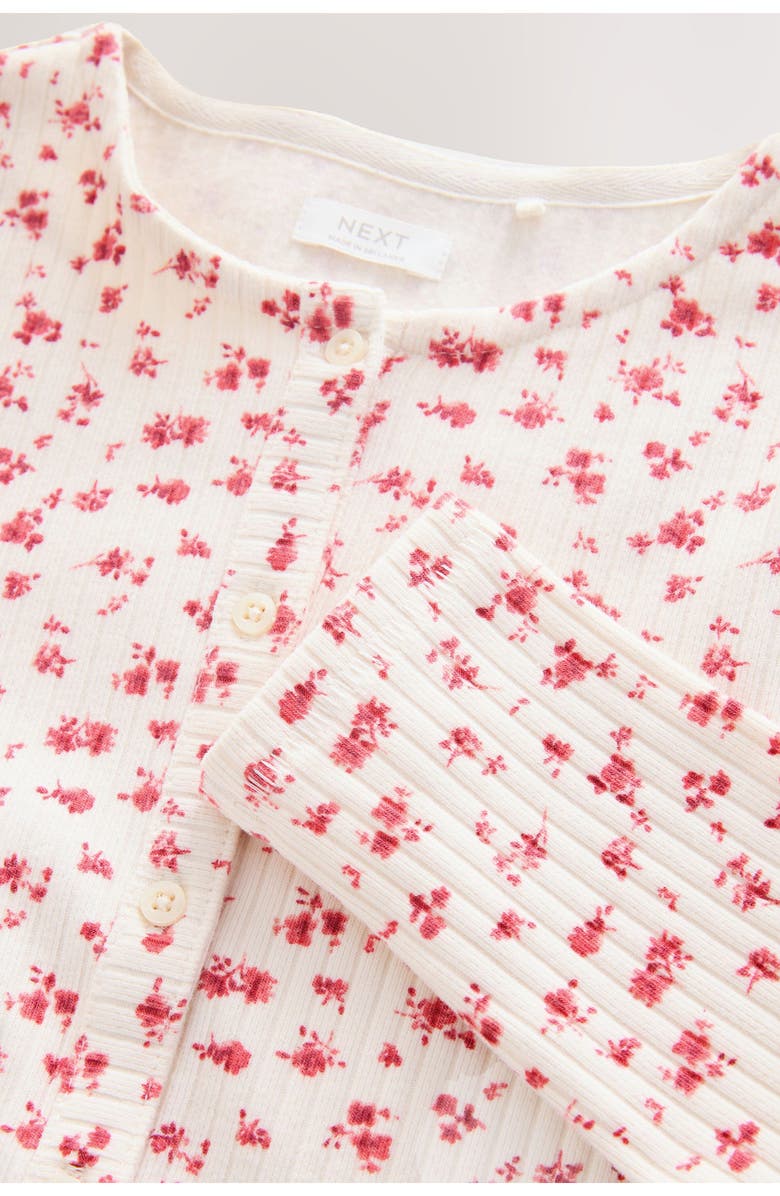 NEXT Kids' Long Sleeve Floral Cardigan, Alternate, color, Ecru Floral