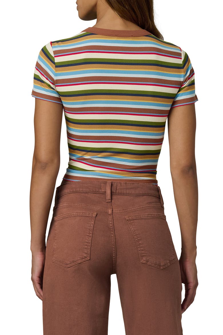 The Stripe Rib Baby T-Shirt, Alternate, color, BROWN MULTI VARIEGATED STRIPE