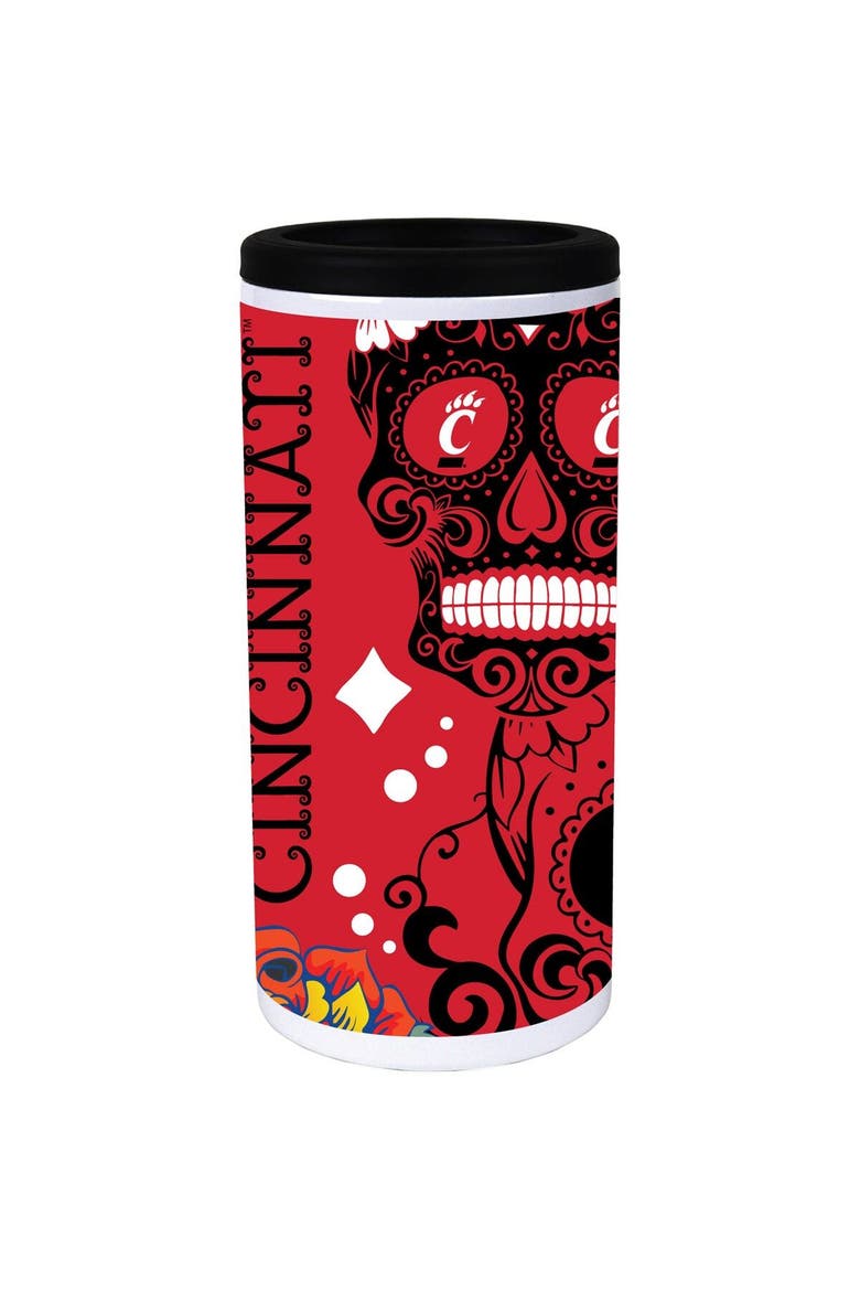Cincinnati Bearcats Dia Stainless Steel 12oz. Slim Can Cooler, Main, color, White
