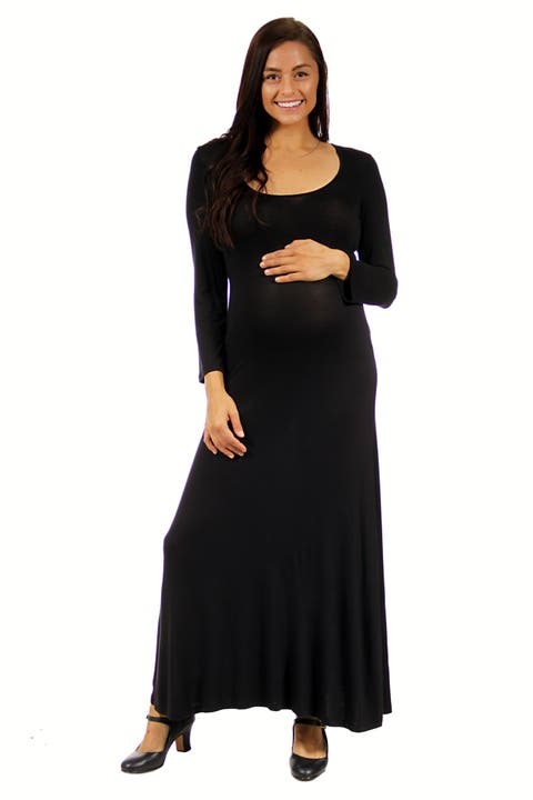 Long Sleeve Maternity Maxi Dress