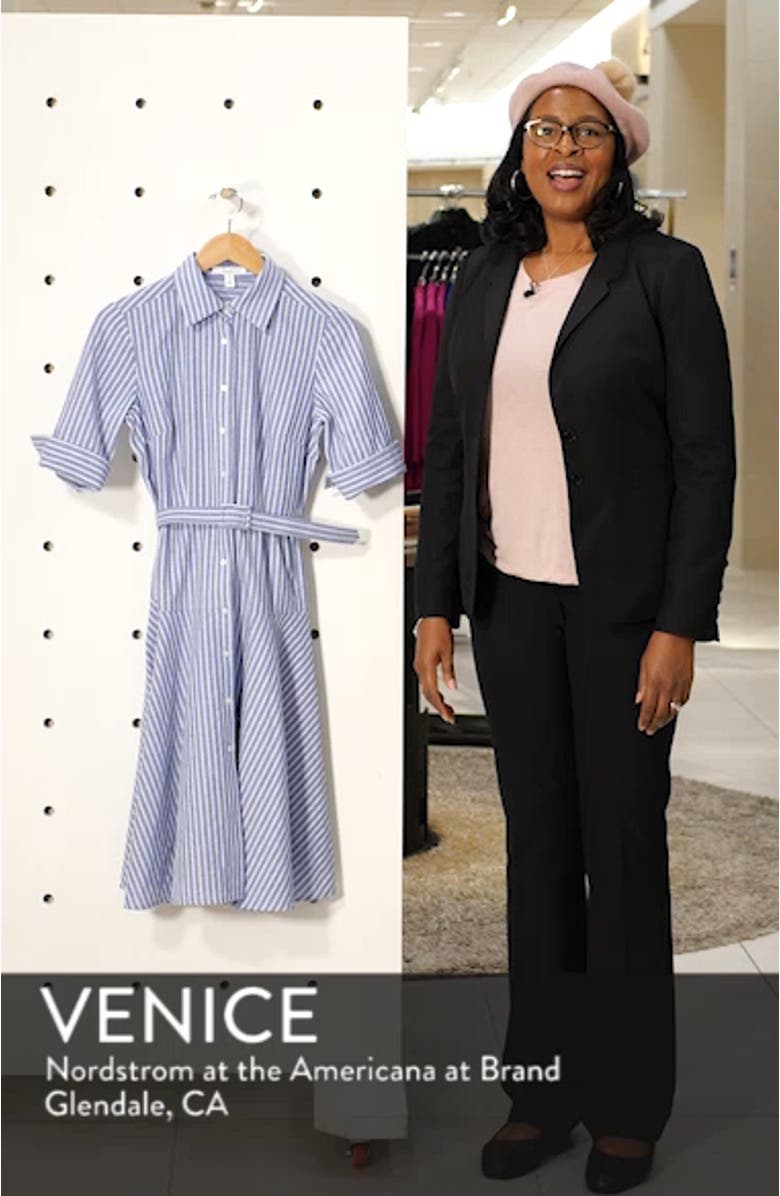 Stripe Belted Shirtdress, sales video thumbnail