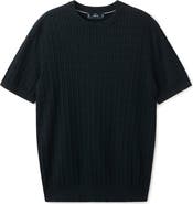 MANGO Cable Stitch Short Sleeve Cotton Sweater