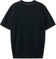 MANGO Cable Stitch Short Sleeve Cotton Sweater