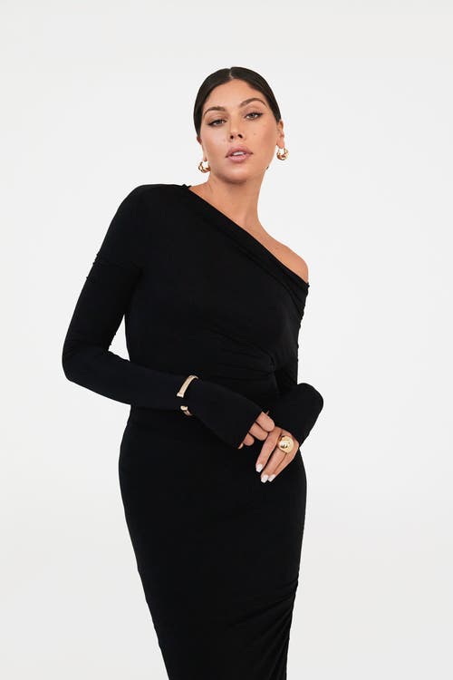 Lo+jayne The Asymmetrical Micro Modal Drape Shoulder Top