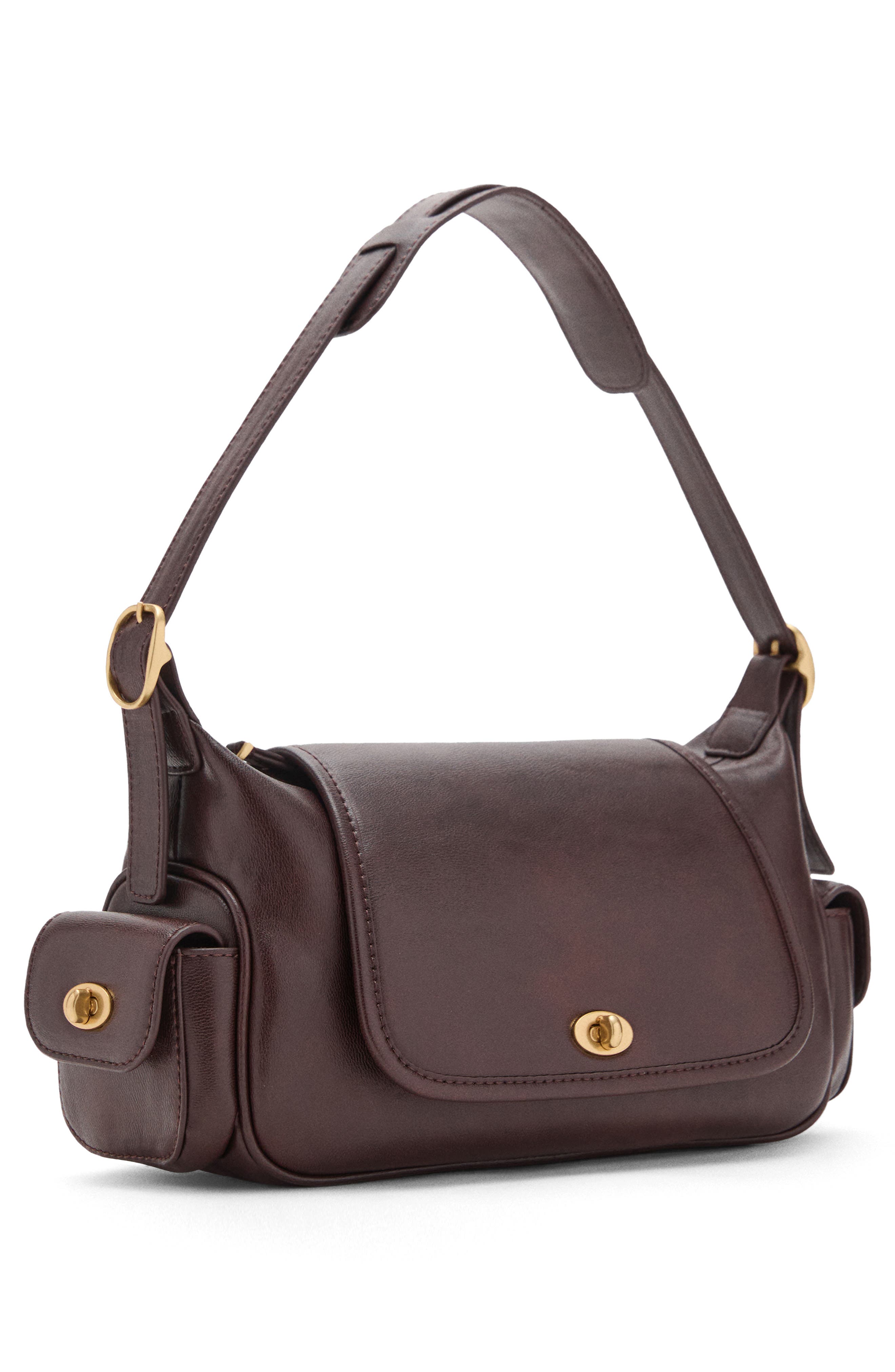 MANGO Faux Leather Shoulder Bag, Alternate, color, 