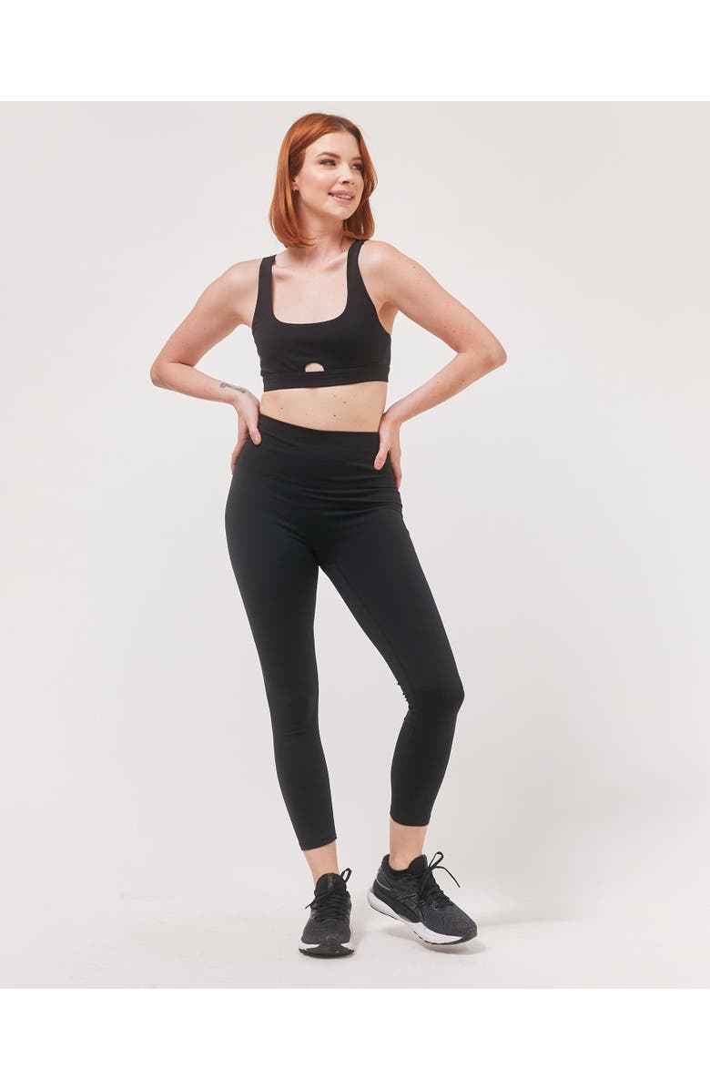 Rebody Active Hybrid Legging High Waist Crop Leggings 23", Alternate, color, Metropolis Black