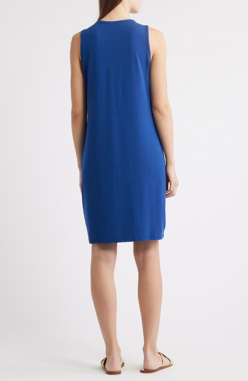 Eileen Fisher Stretch Jersey Knit Tank Dress In Blue