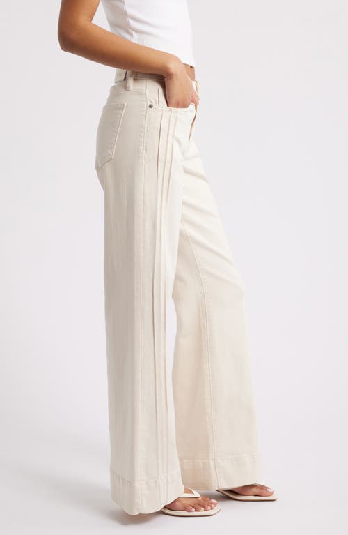 Hidden Jeans Pintuck Mid Rise Flare Jeans In Neutral