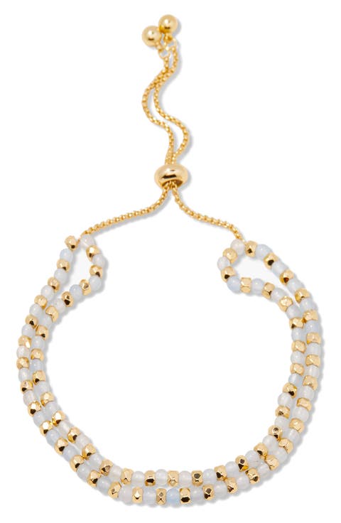 Evette Birthstone Beaded Slider Bracelet