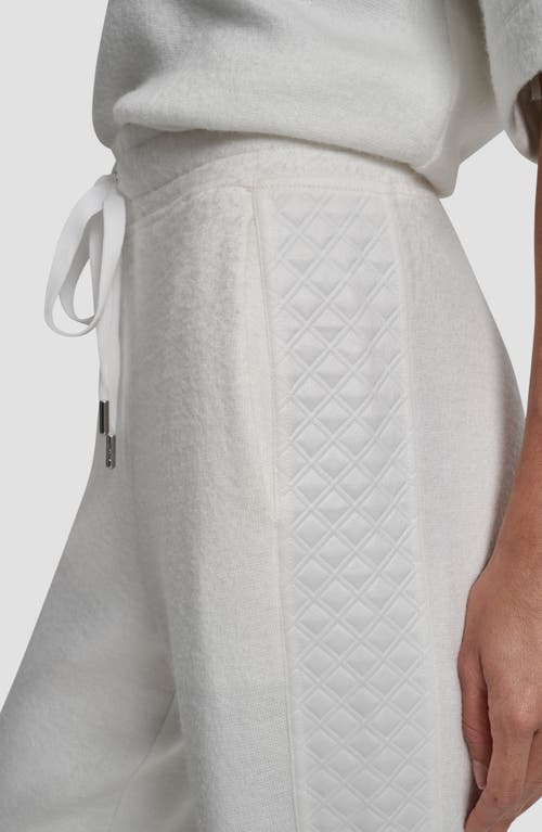 Dkny Mixed Media Knit Pants In White