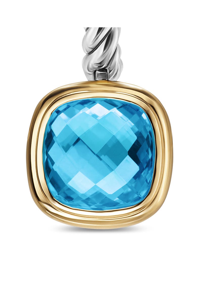 Albion® Drop Earrings in Sterling Silver with 18K Yellow Gold & Blue Topaz, 10mm, Alternate, color, BLUE TOPAZ