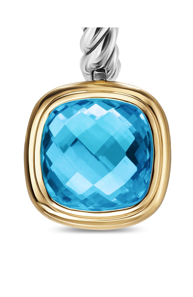 David Yurman Albion<sup>®</sup> Drop Earrings in Sterling Silver with 18K Yellow Gold & Blue Topaz, 10mm, Alternate, color, Blue Topaz