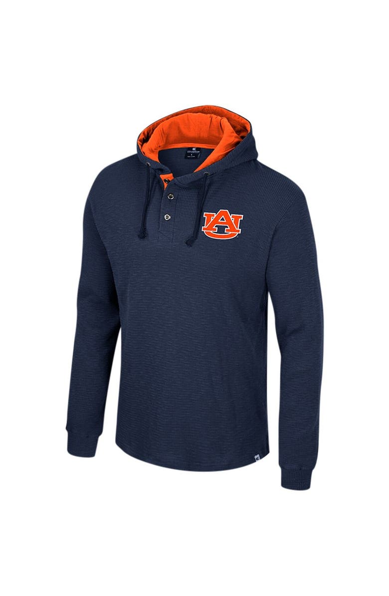 COLOSSEUM Men's Colosseum Navy Auburn Tigers Affirmative Thermal Hoodie Long Sleeve T-Shirt, Alternate, color, 