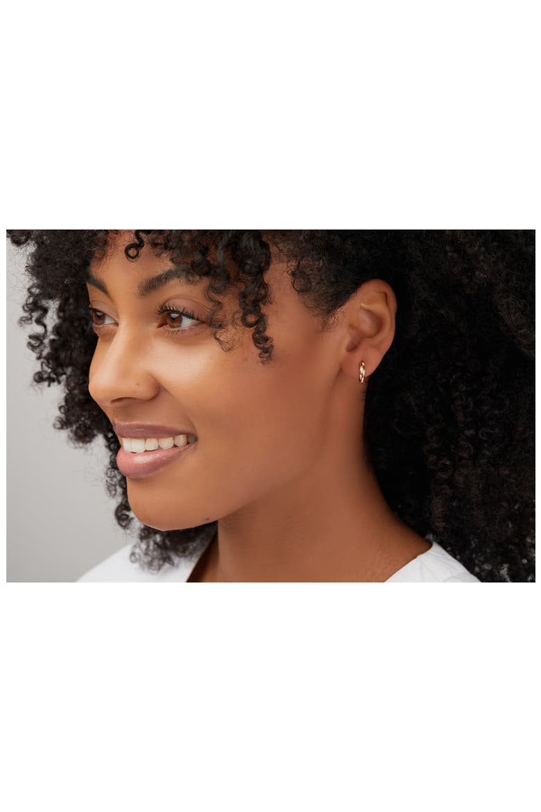 14K Gold Overlap Hoop Earrings, Alternate, color, YELLOW