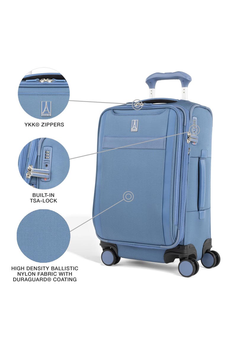 Versapack + Lightweight Softside Expandable 21" Carry On Spinner Luggage, Alternate, color, Elemental Blue