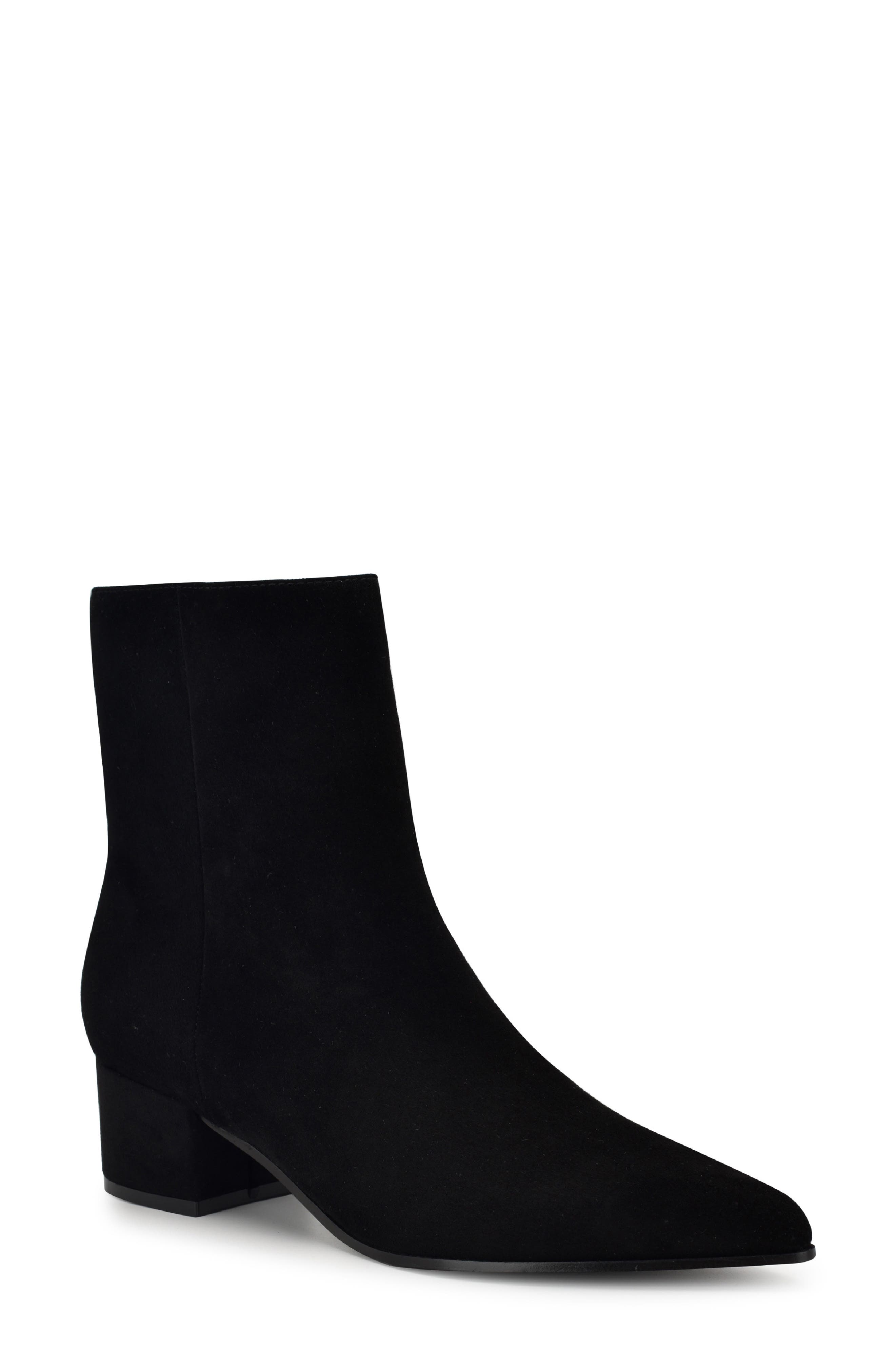 Nine West Maribu Pointed Toe Bootie, Main, color, Black Suede