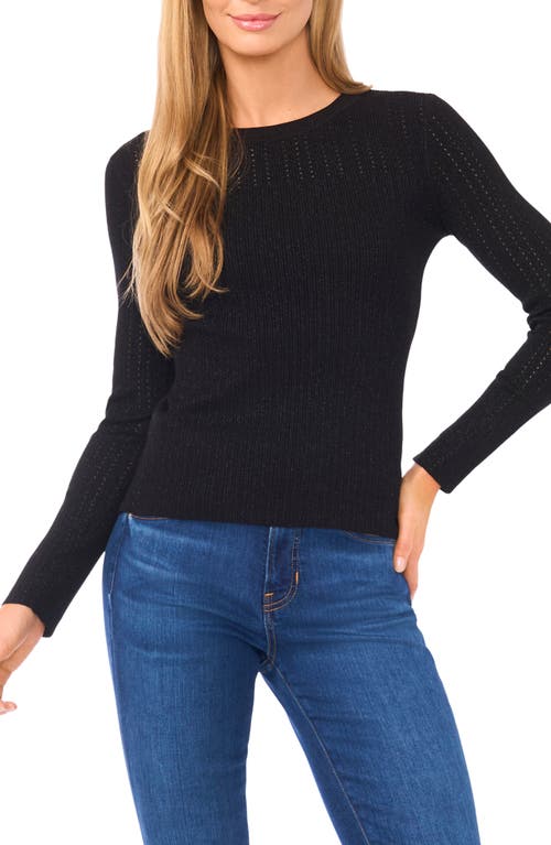 Ted Baker Metallic Pointelle Sweater In Black