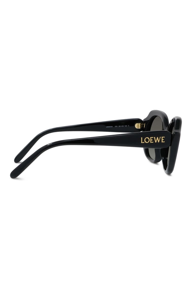 Slim 50mm Geometric Sunglasses, Alternate, color, SHINY BLACK / GRADIENT SMOKE