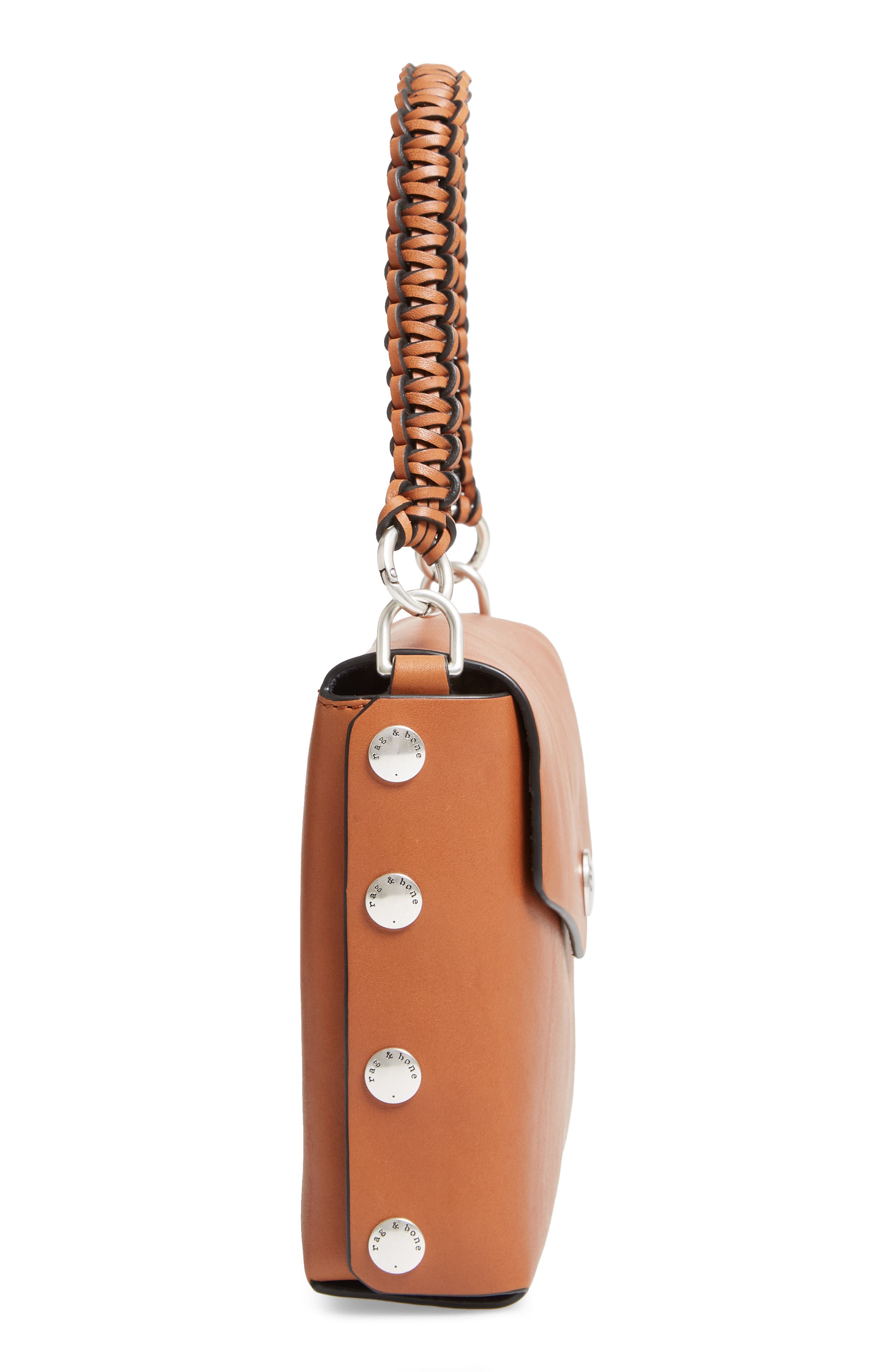 Atlas Concept Leather Shoulder Bag, Alternate, color, TAN/ NAVY