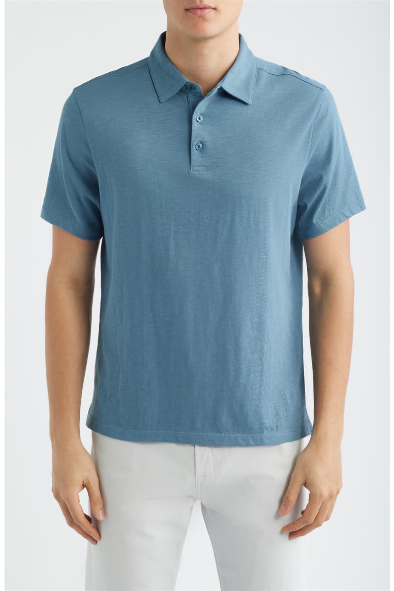 Brightwood Slub Cotton Polo, Main, color, OCEAN VIEW