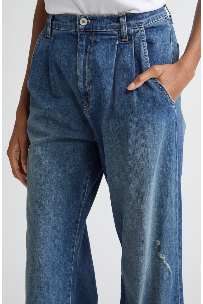 Flora High Waist Trouser Jeans, Alternate, color, CLASSIC WASH