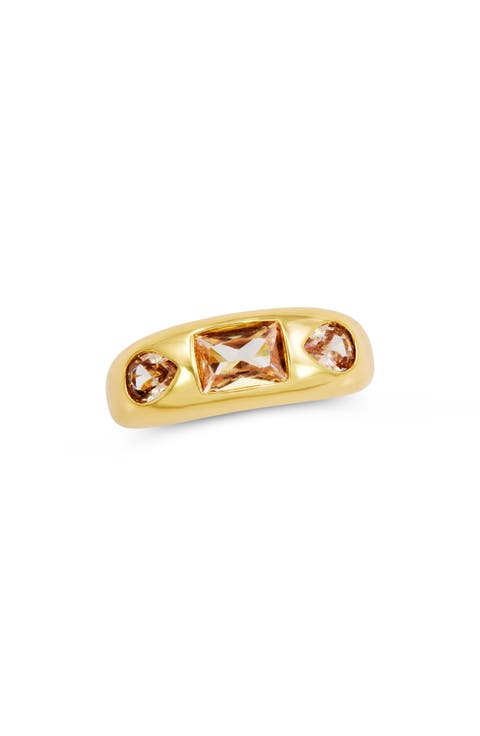 Multishaped Champagne Band Ring