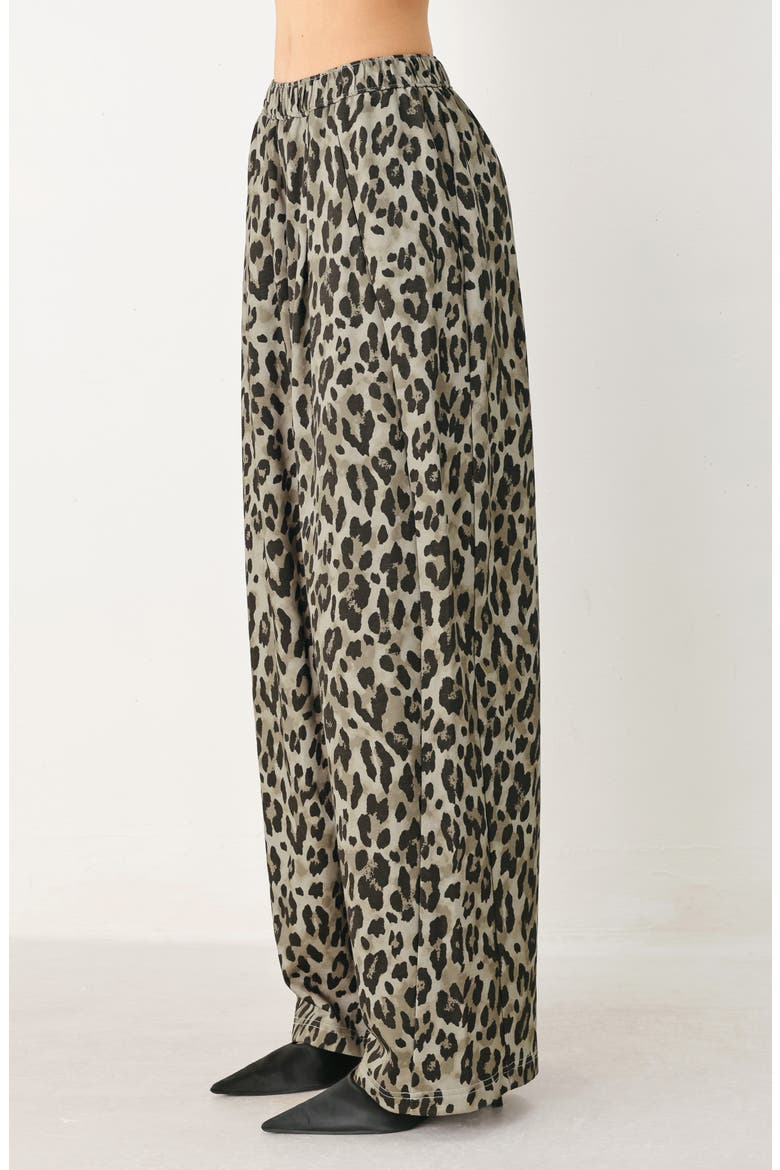 Leopard Print Wide Leg Pants, Alternate, color, BROWN MULTI