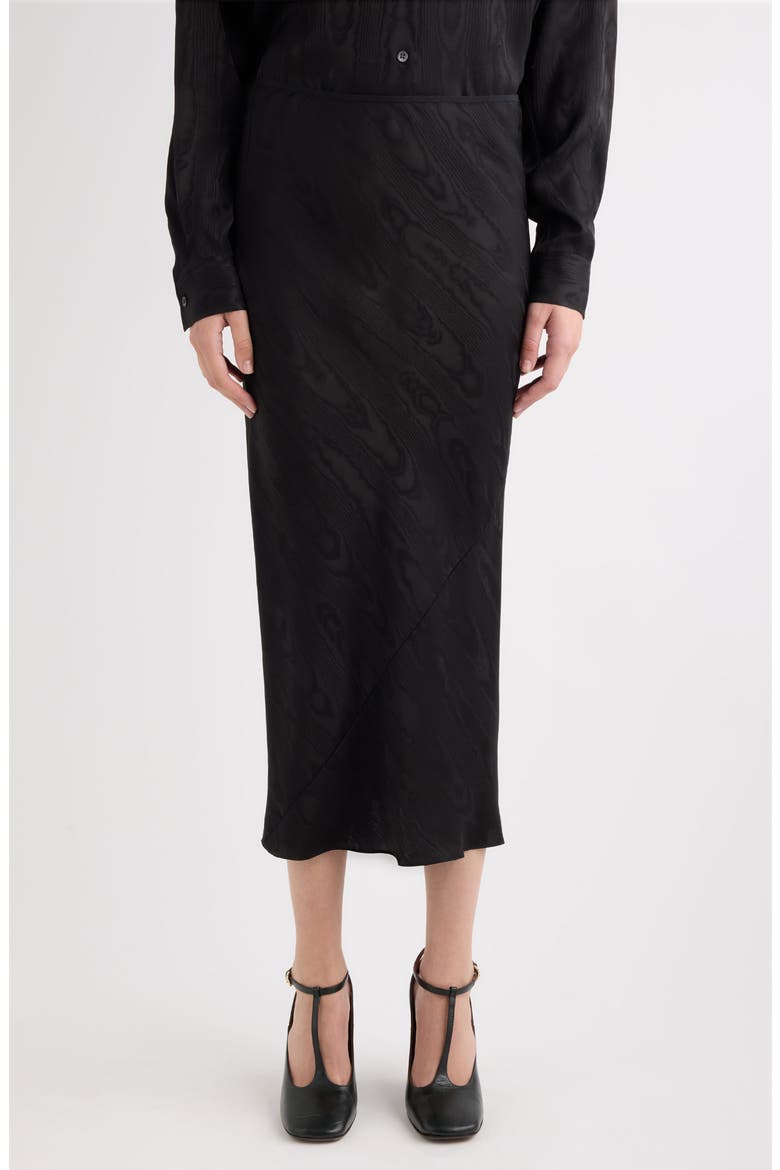 Sati Moir Viscose Skirt, Main, color, BLACK