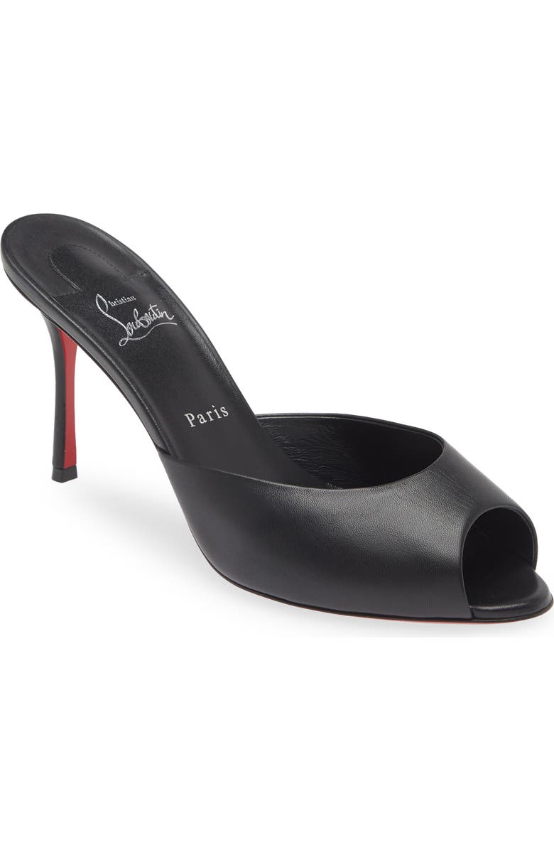 Christian Louboutin Me Dolly Peep Toe Slide Sandal, Main, color, B439 Black/ Lin Black